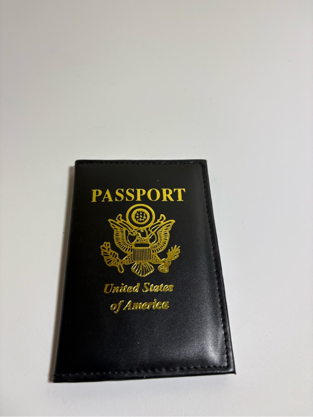 Black Passport Holder with Gold United States Crest
